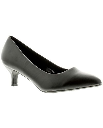 Comfort Plus Cp Texas Pu Con Ladies Heels Court Shoes - Black