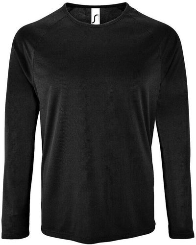 Sol's Sporty Long Sleeve Performance T-Shirt () - Black