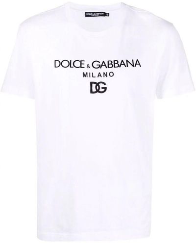 Dolce & Gabbana Katoenen T-shirt Met Dg-borduursel En Patch Wit