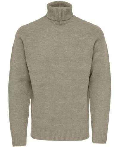 Only & Sons Roll Neck Jumper Patrick Wool Blend - Green