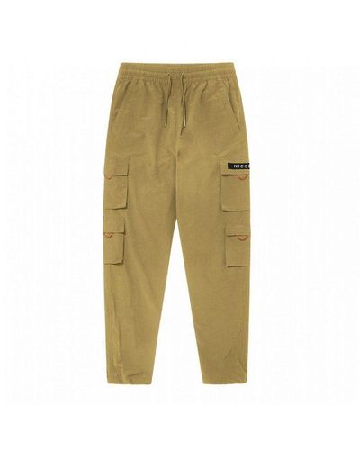 Nicce London Stretch Waist Regular Fit Light Brown Cargo Trousers 211 1 20 03 0336 Cotton - Green