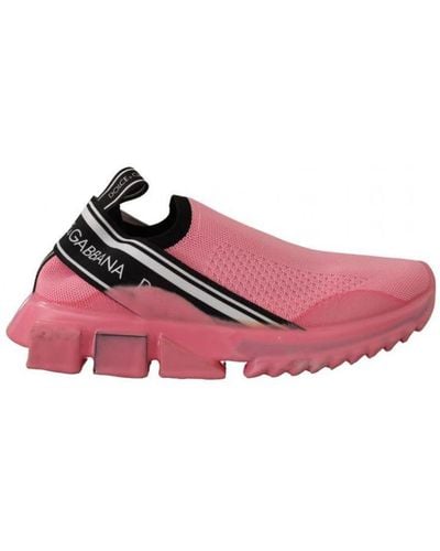 Dolce & Gabbana Pink Low Top Slip On Casual Sorrento Trainers