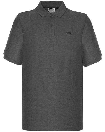 Slazenger Plain Polo Shirt Cotton - Grey