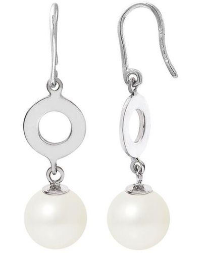 Blue Pearls Pearls Freshwater Pearl, Earrings And Sterling 925/1000 - White