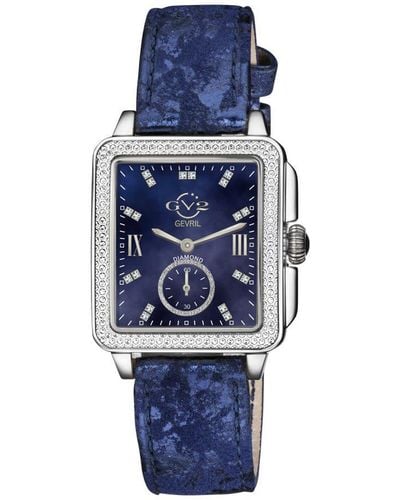 Gevril Gv2 Bari Diamond 9259 Swiss Quartz Watch - Blue