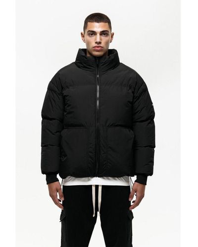 Good For Nothing Zip Through Funnel Neck Puffer Jacket - Black