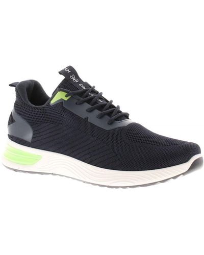 Crosshatch Running Trainers Nyles Elasticated Textile - Blue