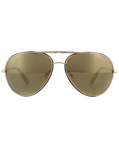 Police Aviator Rose Havana Mirror Sunglasses Metal - Metallic