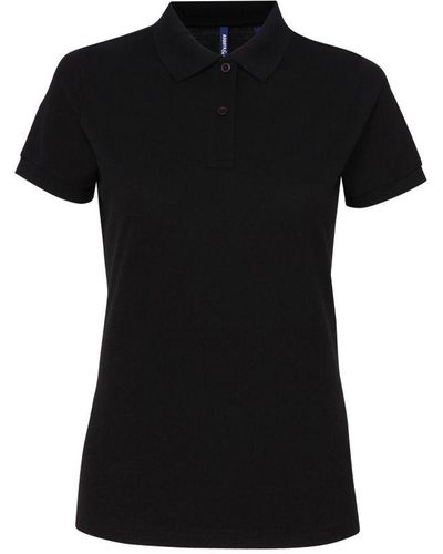 Asquith & Fox Ladies Short Sleeve Performance Blend Polo Shirt () - Black