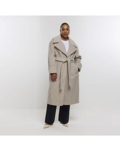 River Island Coat Plus Belted Robe - White