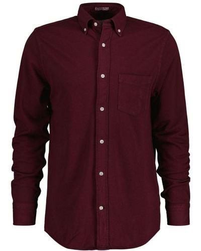 GANT Men's Regular Fit Dyed Jersey Pique Shirt In Wine - Rood