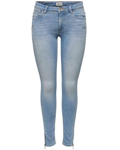 ONLY Cropped Skinny Jeans Onlkendell Denim Light Blue - Blauw