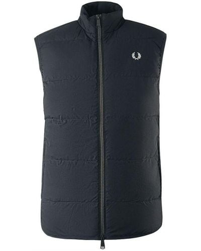 Fred Perry Insulated Quilted Gilet Jacket - Blue