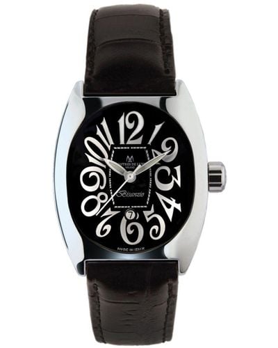 Montres De Luxe Bisanzio Watch Leather - Black