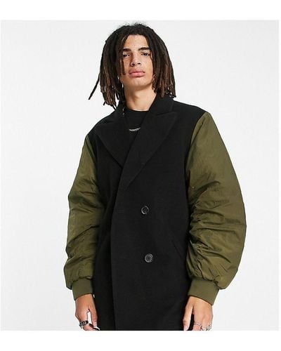 Collusion Hybrid Pea Coat With Bomber Details - Multicolour