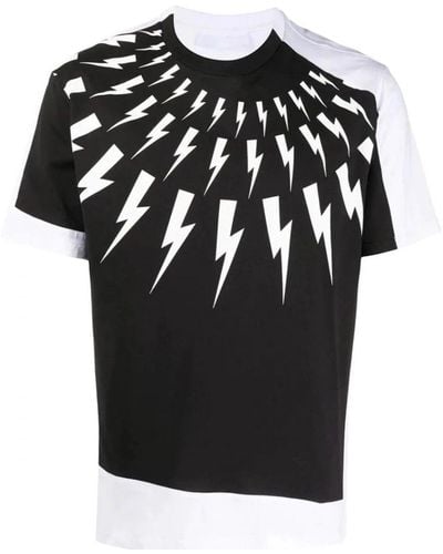 Neil Barrett Lightning Bolt Printed T-Shirt - Black