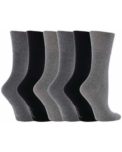 Gentle Grip 6 Paar Sokken Zonder Elastiek Sokken Met Zachte Grip - Zwart