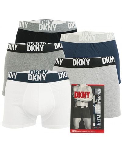 DKNY Portland 5 Pack Trunk Boxer Shorts - Grey