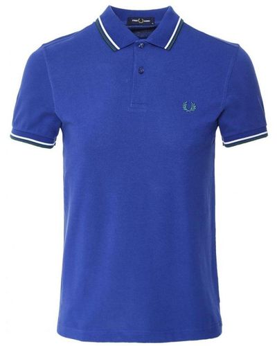 Fred Perry Twin Getipt M3600 L33 Blauw Poloshirt