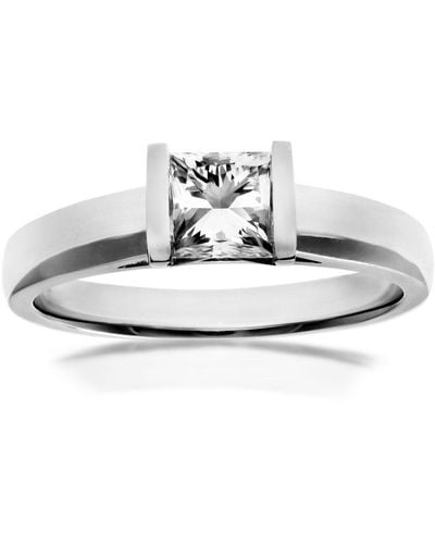 DIAMANT L'ÉTERNEL 18kt Witgouden 0,75 Ct Princess Cut Gecertificeerde Diamanten Solitare-ring
