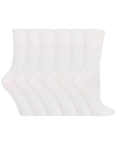 IOMI 6 Stuks Sokken Zonder Elastiek Diabetische Sokken Voor - Wit