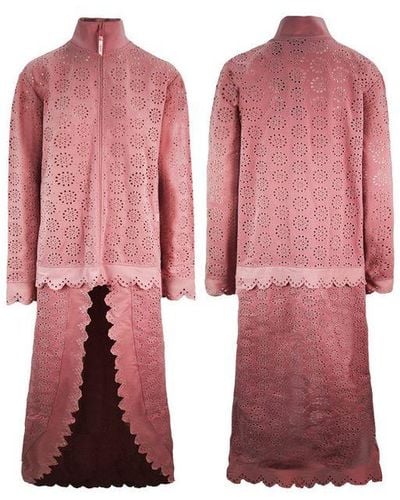 PUMA X Rihanna Fenty Jacket With Cape Skirt Long Sleeve Pink 574267 02 - Red