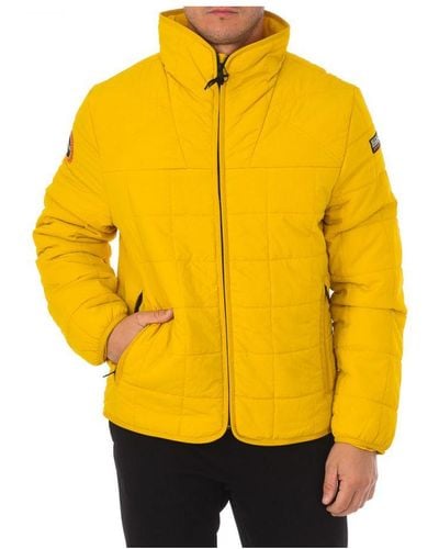 Napapijri Athon Padded Jacket With Stand-Up Collar Ga4Flj - Yellow