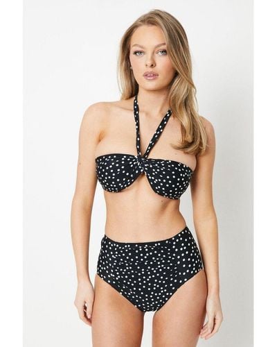 Gorgeous Ruched Bandaue Multiway Bikini Top - Black