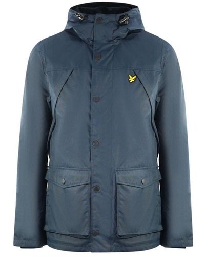 Lyle and scott vintage mens micro fleece lined jacket deep sea blue sale