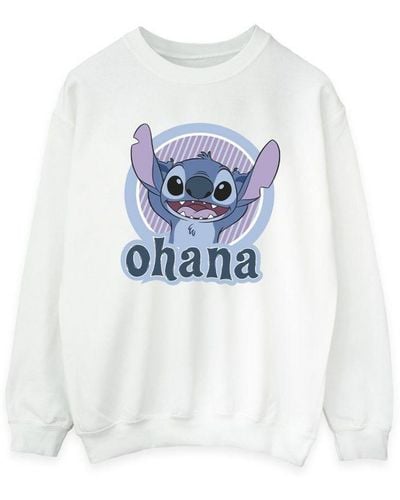 Disney Ladies Lilo And Stitch Ohana Circle Sweatshirt () - White