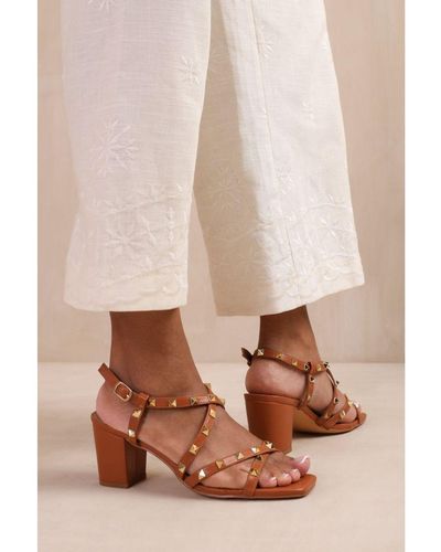 Where's That From Wheres 'Intense' Strappy Block Heel Sandals - Natural