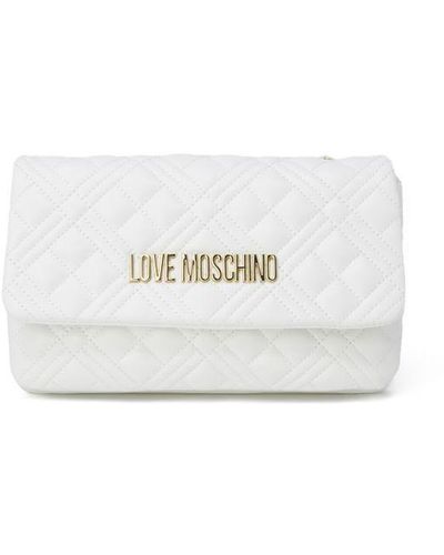 Moschino Love Polyurethane Shoulder Bag - White