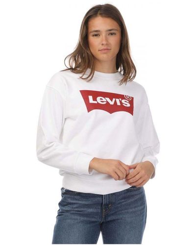 Levi's Levi'S Womenss Graphic Standard Crew Neck Sweatshirt - White