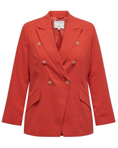 Only Carmakoma Wehkamp X Denise Anna's Blazer Carlarisa Rood