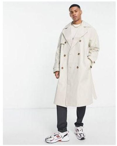 ASOS Water Resistant Oversized Trench Coat - White