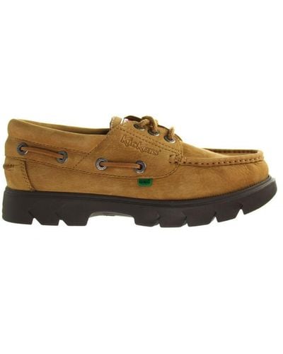 Kickers Lennon Boat Brown Shoes Leather