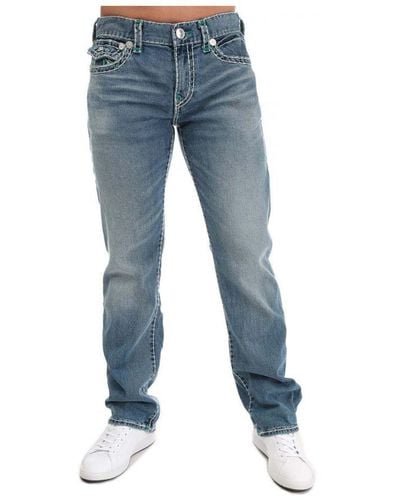 True Religion Ricky Dbl Raised Super T Flap Jeans - Blue