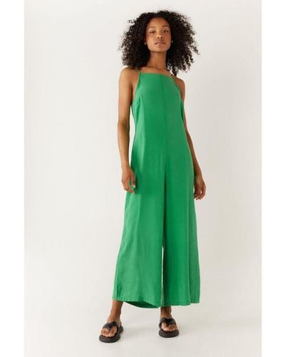 Warehouse Strappy Wide Leg Jumpsuit - Green