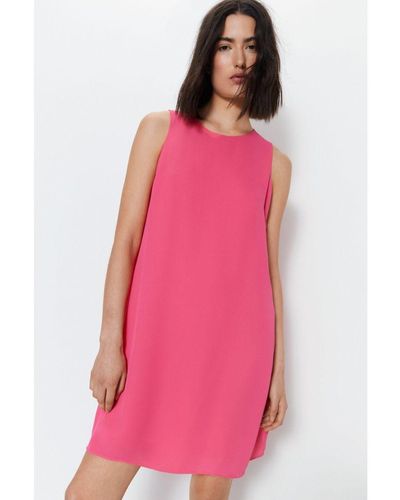 Warehouse Sleeveless Shell Dress - Pink