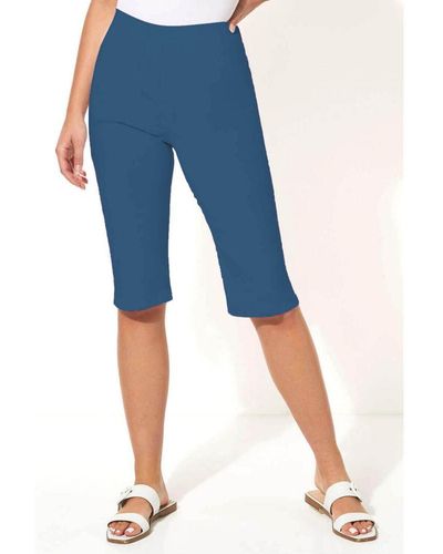 Roman Stretch Knee Length Shorts - Blue