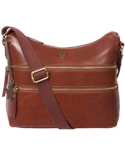 Conkca London 'Georgia' Conker Leather Shoulder Bag - Brown