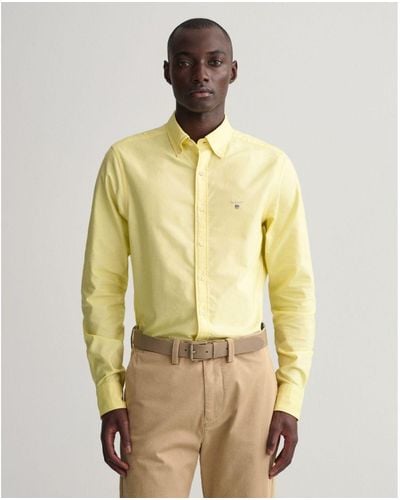 GANT Slim Fit Oxford-overhemd - Naturel
