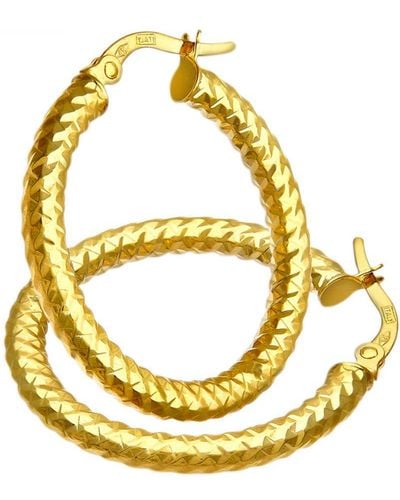DIAMANT L'ÉTERNEL 9Ct Diamond Cut 20Mm Hoop Earrings - Yellow