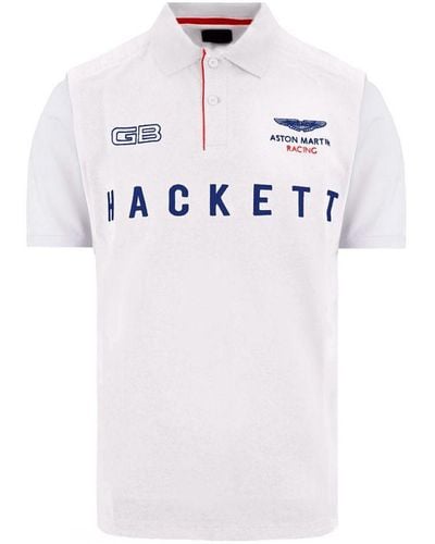 Hackett Aston Martin Racing Polo Shirt Cotton - White