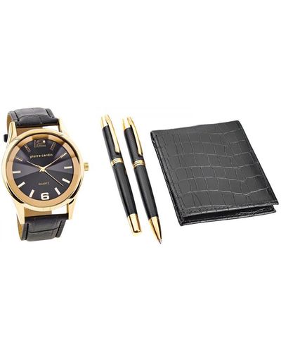 Pierre Cardin Gift Set Watch & Wallet & Pen Pcx7870emi - Zwart