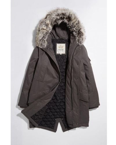 Parka London Carnaby Long-Length Faux Fur - Black