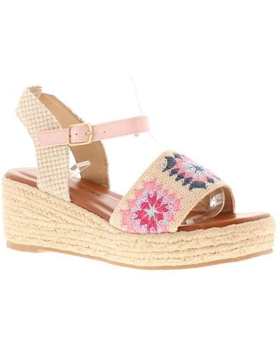 Wynsors Wedge Sandals Kindjal Buckle Textile - Pink
