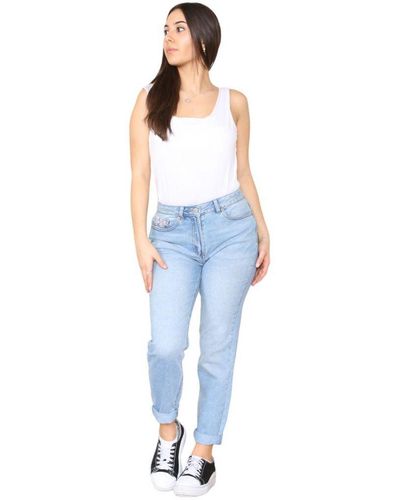 M&CO. High Rise Tapered Straight Leg Mom Jeans - Blue