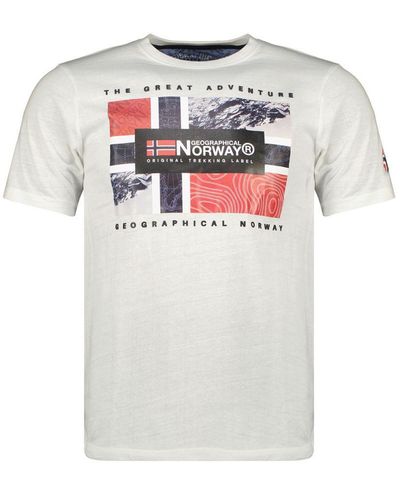 GEOGRAPHICAL NORWAY Jeologic Short Sleeve T-Shirt - White