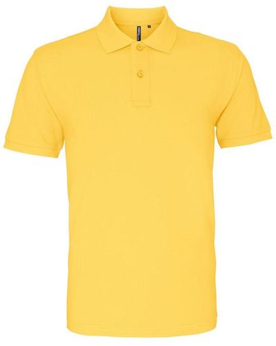 Asquith & Fox Plain Short Sleeve Polo Shirt () Cotton - Yellow